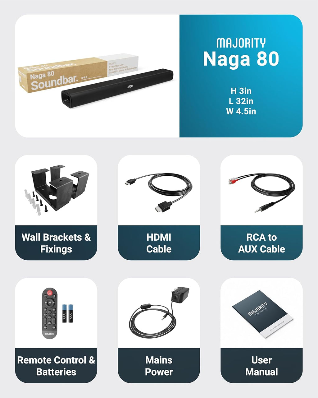 Majority Naga 80 Soundbar