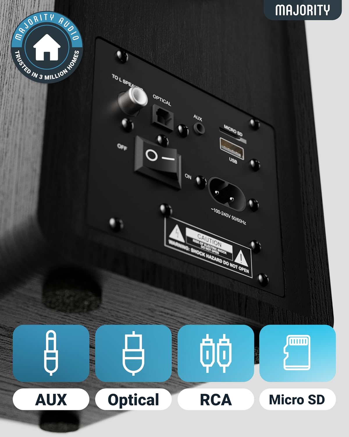 Majority D40 Active Bookshelf Speakers