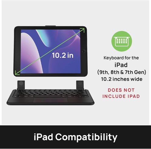 Brydge 10.2 MAX+, Wireless iPad Keyboard Case with Trackpad for iPad