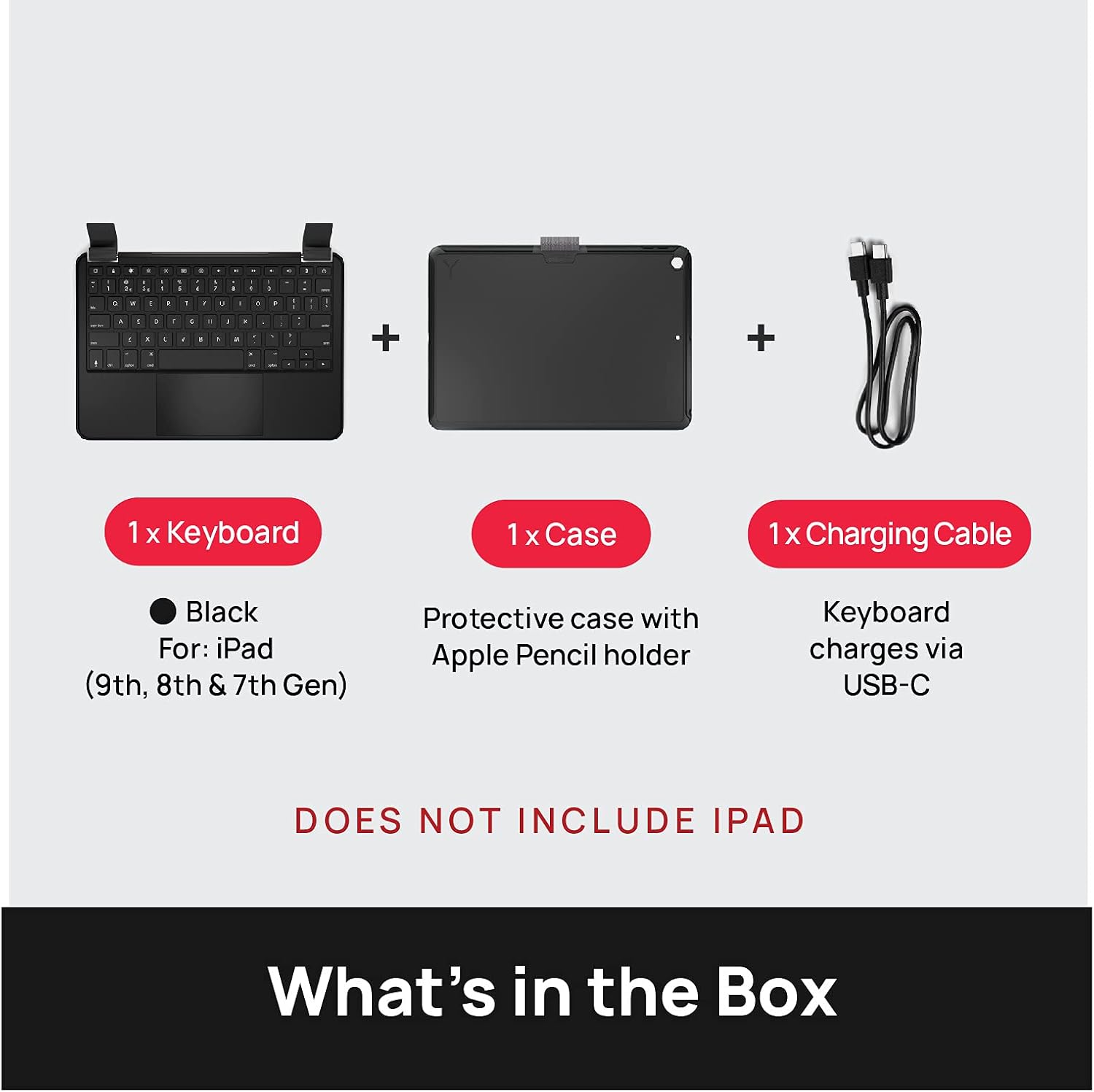 Brydge 10.2 MAX+, Wireless iPad Keyboard Case with Trackpad for iPad