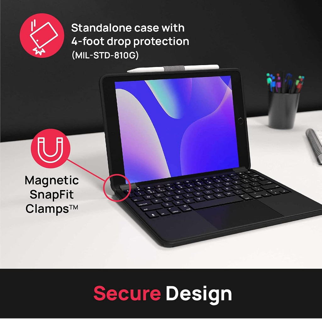 Brydge 10.2 MAX+, Wireless iPad Keyboard Case with Trackpad for iPad